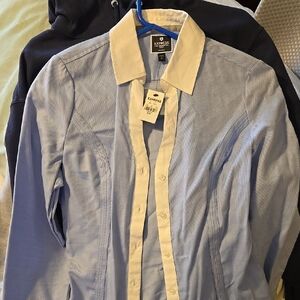 Express Blue and White Women's Shirt